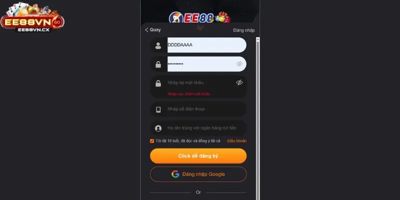 Đăng Ký Tài Khoản EE88 Để Giải Trí